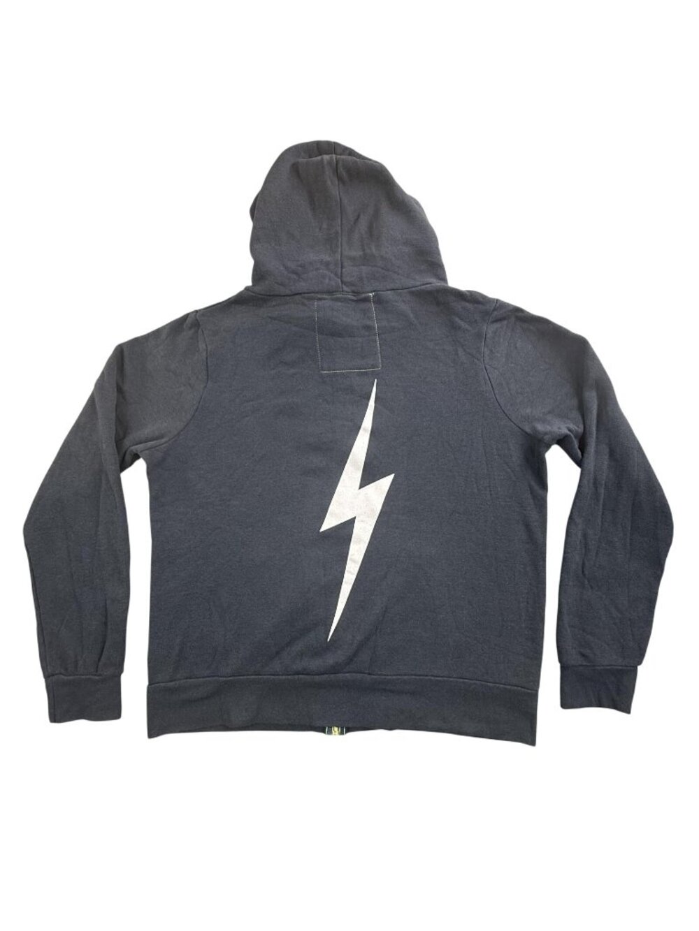 Aviator Nation Hoodie Mens XL Blue Full Zip Fleece Lightning Bolt Graphic USA
